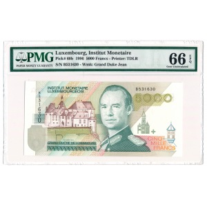 Luxembourg 5000 francs 1996 PMG 66 EPQ