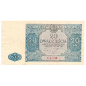 20 złotych 1946 D niebieski 