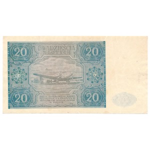 20 złotych 1946 D niebieski 