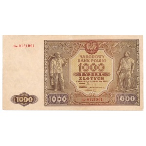 1000 zloty 1946 - Bw. - very rare replacement serial