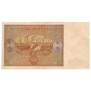 1000 zloty 1946 - Bw. - very rare replacement serial