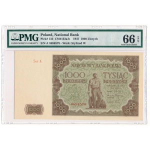 1000 złotych 1947 - A - PMG 66 EPQ