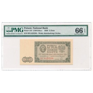 2 złote 1948 BX PMG 66 EPQ