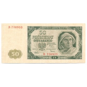 50 zloty 1948 - B - 6 digit serial 