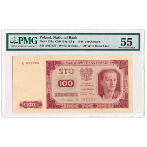 100 zloty 1948 - A - PMG 55