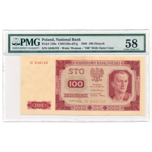 100 zlotych 1948 - G - PMG 58 