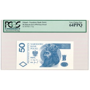 50 zloty 1994 trial prints - Rare 64 PPQ