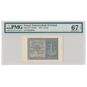 1 zloty 1940 - B - PMG 67 EPQ