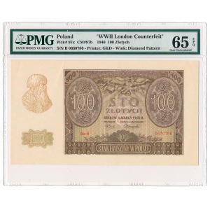 100 złotych 1940 ZWZ - B - PMG 65 EPQ 
