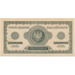 500.000 marek 1923 Serja AI - rzadka odmiana z No podwójnie podkreślone.