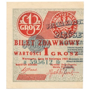 1 grosz 1924 BE * lewa połówka