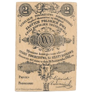 Lubelskie Towarzystwo Dobroczynności 2 zloty 1861