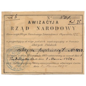 Rząd Narodowy Akwizacyja 450 złotych 1864 - rzadkość