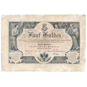 Austria 5 gulden 1866 rare