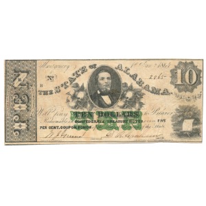 USA Alabama 10 dolarów 1864
