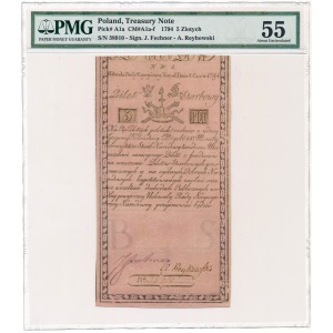 5 złotych 1794 N.D.1 - C.I.Honig - PMG 55