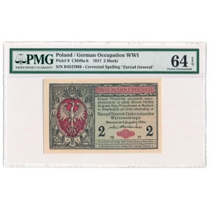 2 marki Generał 1916 -B- PMG 64 EPQ 