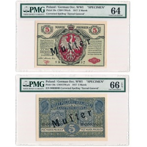 5 mark 1916 General Specimen obverse and reverse PMG 64 and 66 EPQ