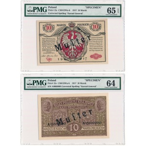 10 mark 1916 General Specimen obverse and reverse PMG 64 and 65 EPQ