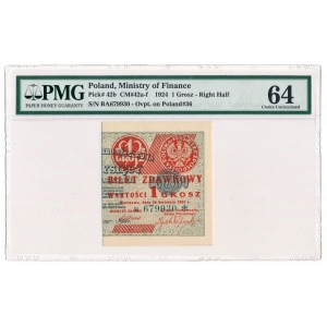 1 grosz 1924 BA * right half PMG 64 