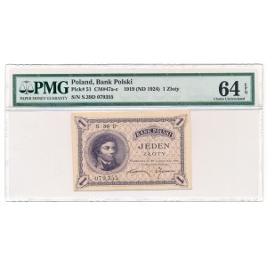 1 zloty 1919 S.39.D PMG 64 EPQ