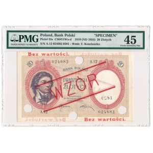 20 złotych 1919 A.12 Wzór- rzadka odmiana
