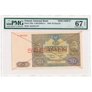 50 zloty 1946 Specimen PMG 67 EPQ 