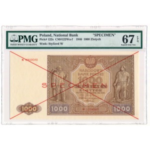 1000 zloty 1946 Specimen - N - PMG 67 EPQ