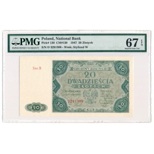 20 zloty 1947 - D - PMG 67 EPQ