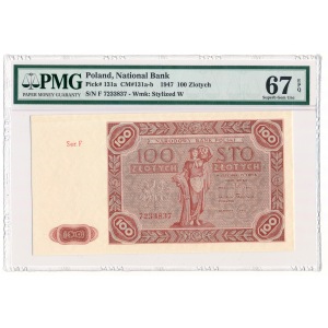 100 zloty 1947 - F - PMG 67 EPQ 