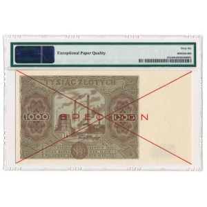 1000 zloty 1947 Specimen - A - PMG 66 EPQ
