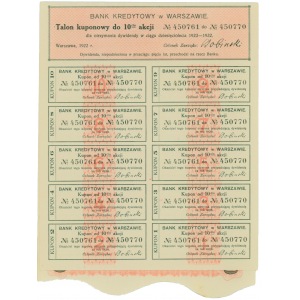 Bank Kredytowy w Warszawie Em.11 10 x 1000 marek 1921
