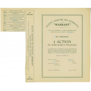 S.A Składów Towarowych Warrant Em.2 1 x 10.000 marek 1923
