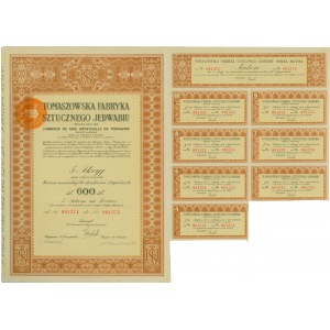 Tomaszowska Fabryka Sztucznego Jedwabiu 5 x 120 złotych 1929