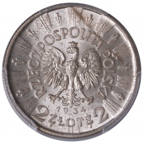 2 zloty 1934 Piłsudski PCGS MS64