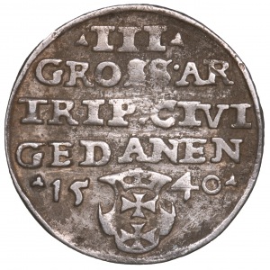 Sigismund I the Old 3 gr 1540 Danzig