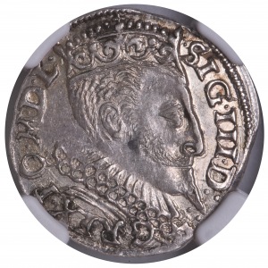 Sigismund III Vasa 3 gr 1596 Bromberg NGC AU58
