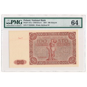 100 zloty 1947 - F - PMG 64
