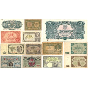 Zestaw ciekawszych banknotów polskich 1916-1948 - 46 sztuk