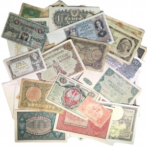 Zestaw ciekawszych banknotów polskich 1916-1948 - 46 sztuk