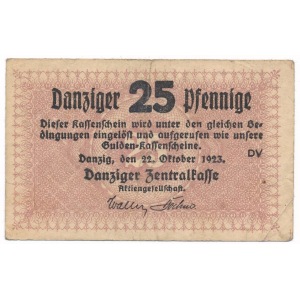 Gdańsk 25 Pfennig 1923 Październik - rzadki 