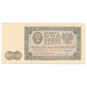 2 zloty 1948 - CR - checkered paper