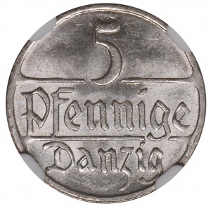 Free City of Danzig 5 fenig 1923 MS64