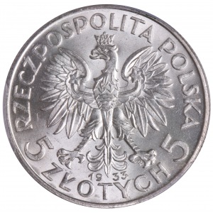 5 złotych 1933 PCGS MS63 