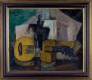 Alicja HALICKA (1889-1974), Martwa natura z gitarą , 1914