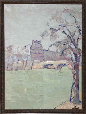 Włodzimierz TERLIKOWSKI (1873-1951), Motyw z Paryża - Widok na północne skrzydło Luwru