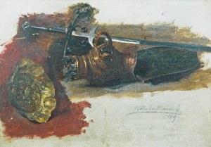 Henryk RODAKOWSKI (1823-1894), Studia hełmu, miecza i patery, 1889