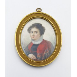 STANZANI, XIX w., Portret kobiety w kryzie - miniatura