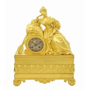 Zegarmistrz Pierre LE LOMBART, Zegar kominkowy z figurą siedzącej damy
