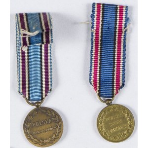 Zestaw 2 miniatur medalu wojska Polska Swemu Obrońcy